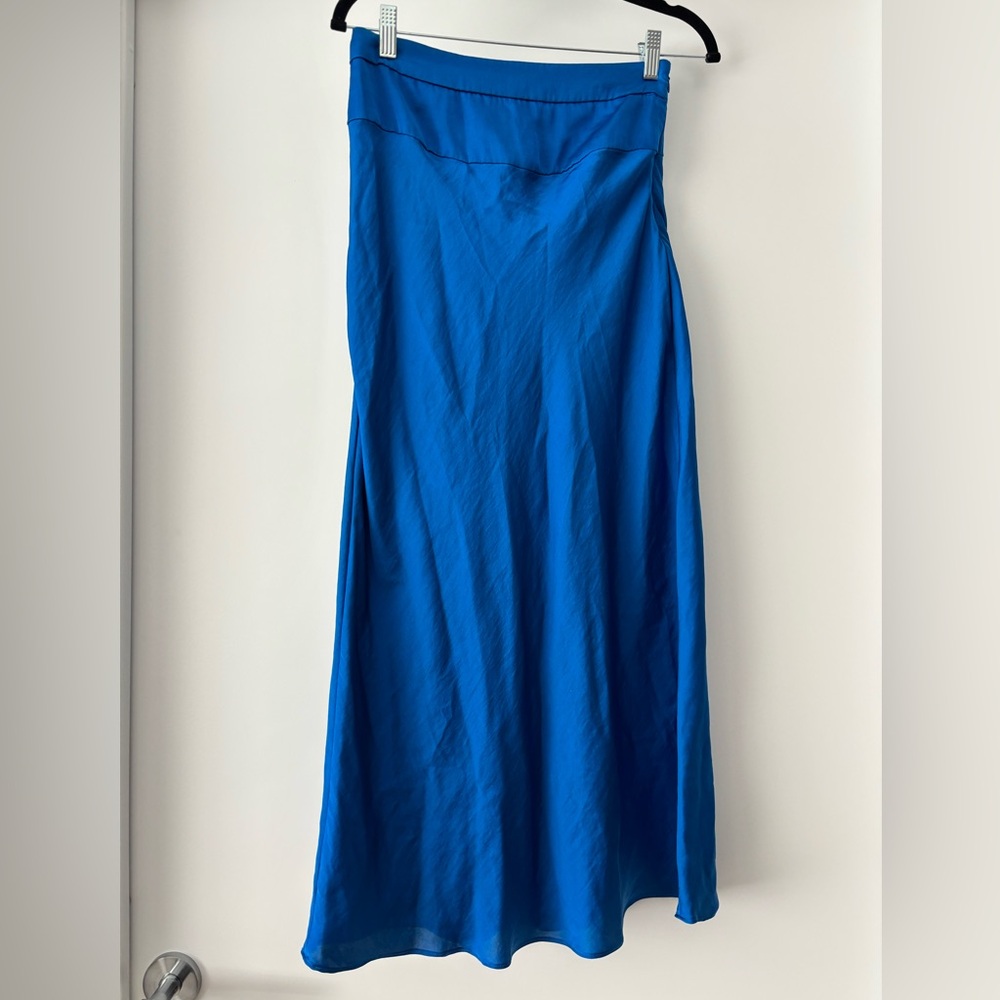 Free people silk slip midi skirt